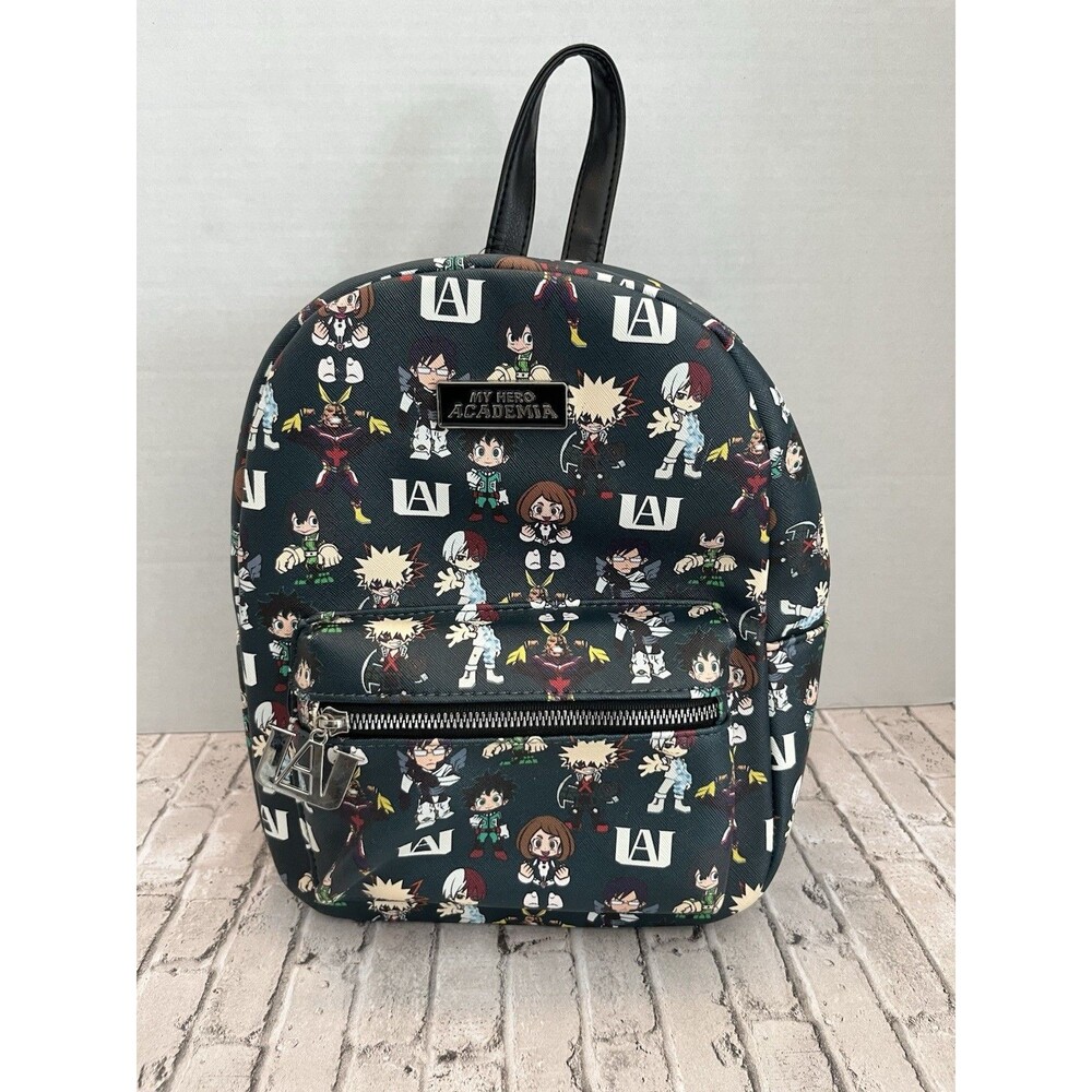 New My Hero Academia Chibi Mini Backpack W/ Enamel Pins Bag Deku All Might Anime
